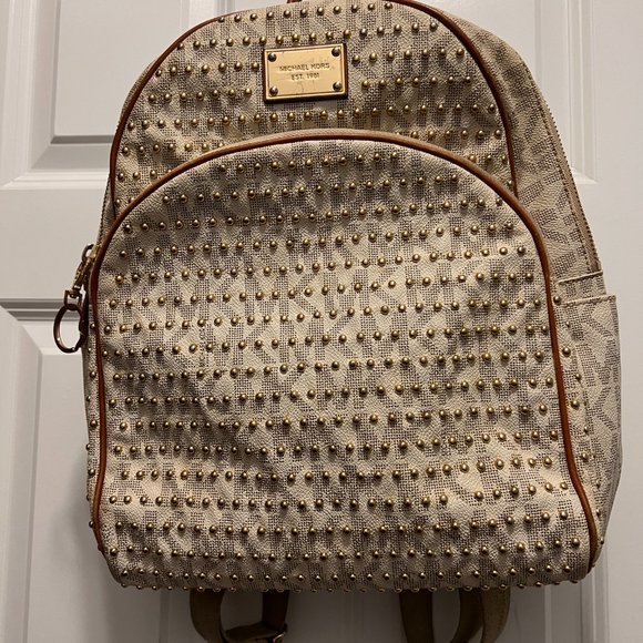 Michael Kors gold studded backpack - Picture 1 of 16